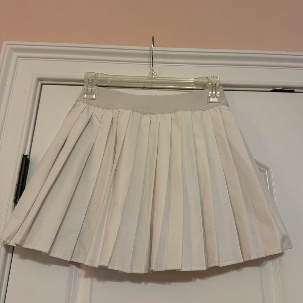 Pleated White Tennis Skirt